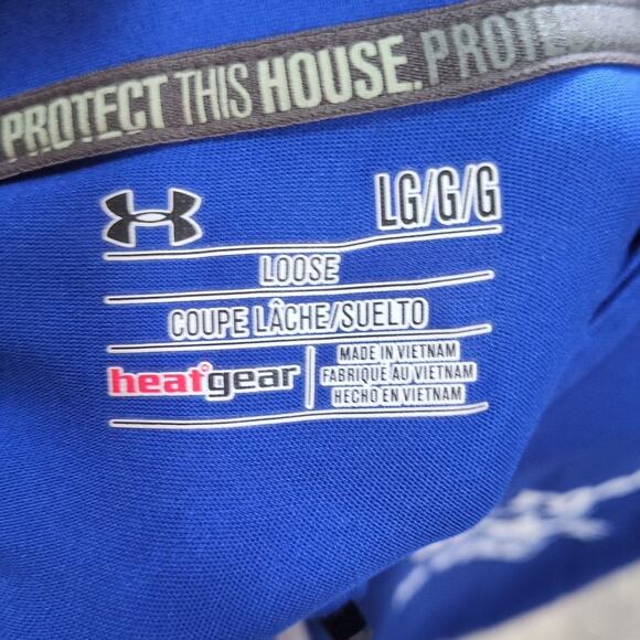 Under Armour Air Force 1/4 Zip Pullover Mens L Blue Heat Gear Loose Lightweight - Picture 5 of 8